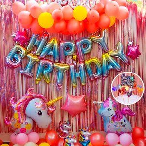 149pc Unicorn Birthday Party Supplies Balloons